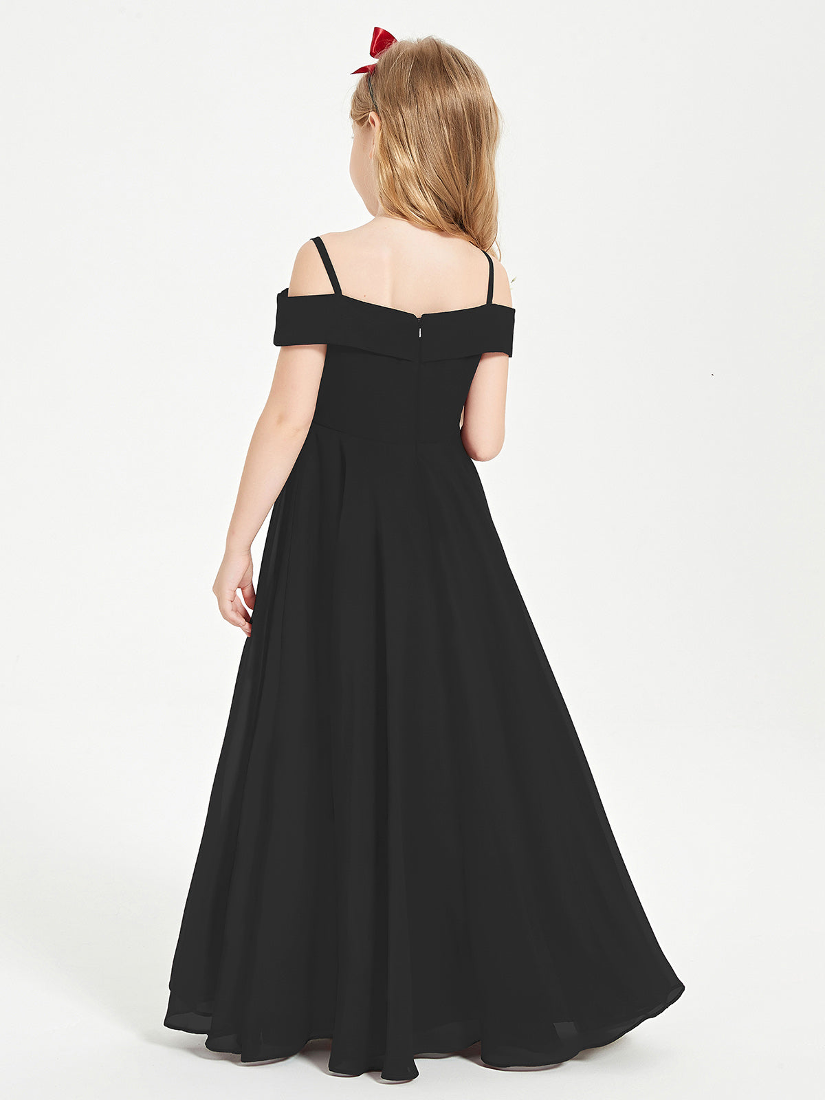 Off-the-Shoulder Dresses for Stylish Junior Bridesmaids Black